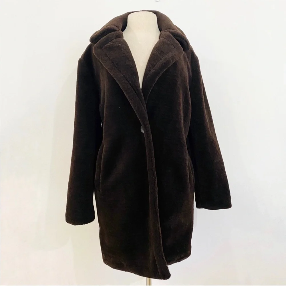 Bernardo brown faux fur coat